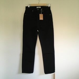 NWT Reformation Liza Ultra High Rise Straight Jeans Sz 29 Black Organic Cotton